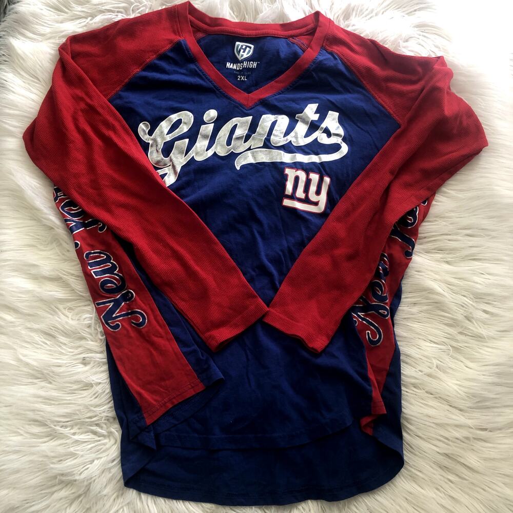 NWOT Hands High New York Giants 3/4 Long-Sleeve, Size 2XL